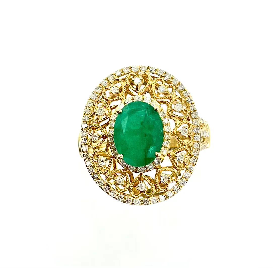 Emerald and Diamond Ring