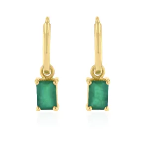 Emerald cut Hoop Earrings