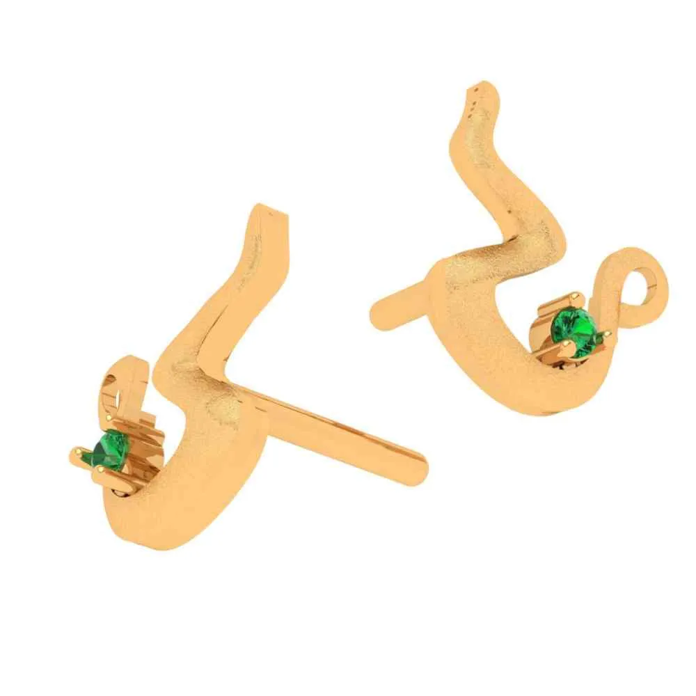 Emerald Green Earrings Gold