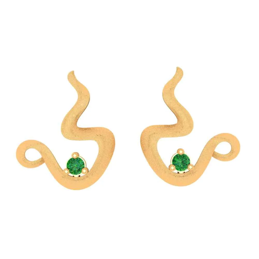 Emerald Green Earrings Gold