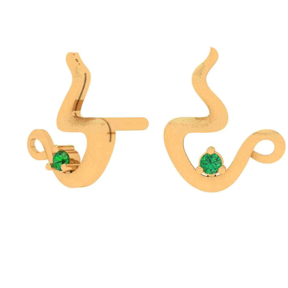 Emerald Green Earrings Gold