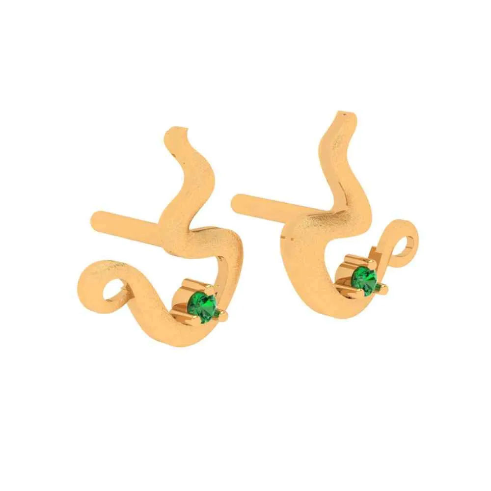 Emerald Green Earrings Gold