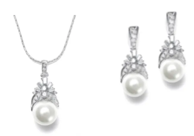 Ettiene Earring and Pendant Bridal Set