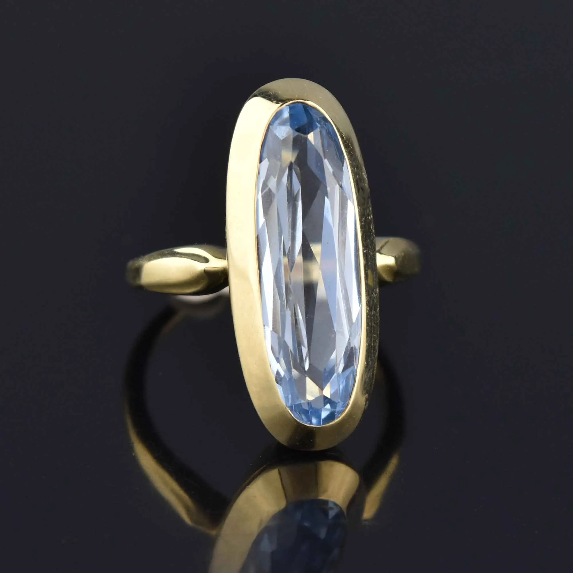 Exceptional 14K Gold Blue Topaz Ring