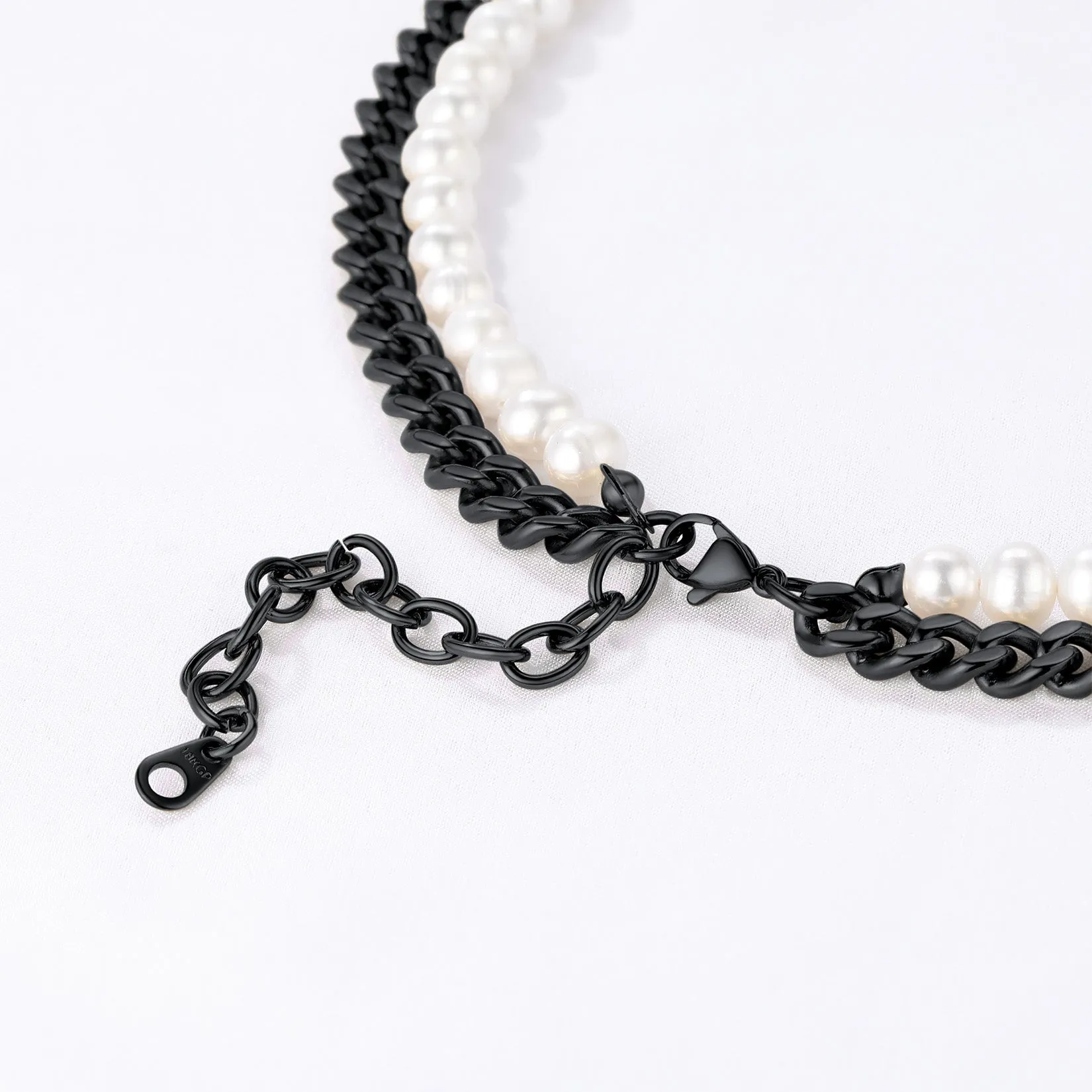 Freshwater Pearl And Cuban Link Chain Necklace For Men