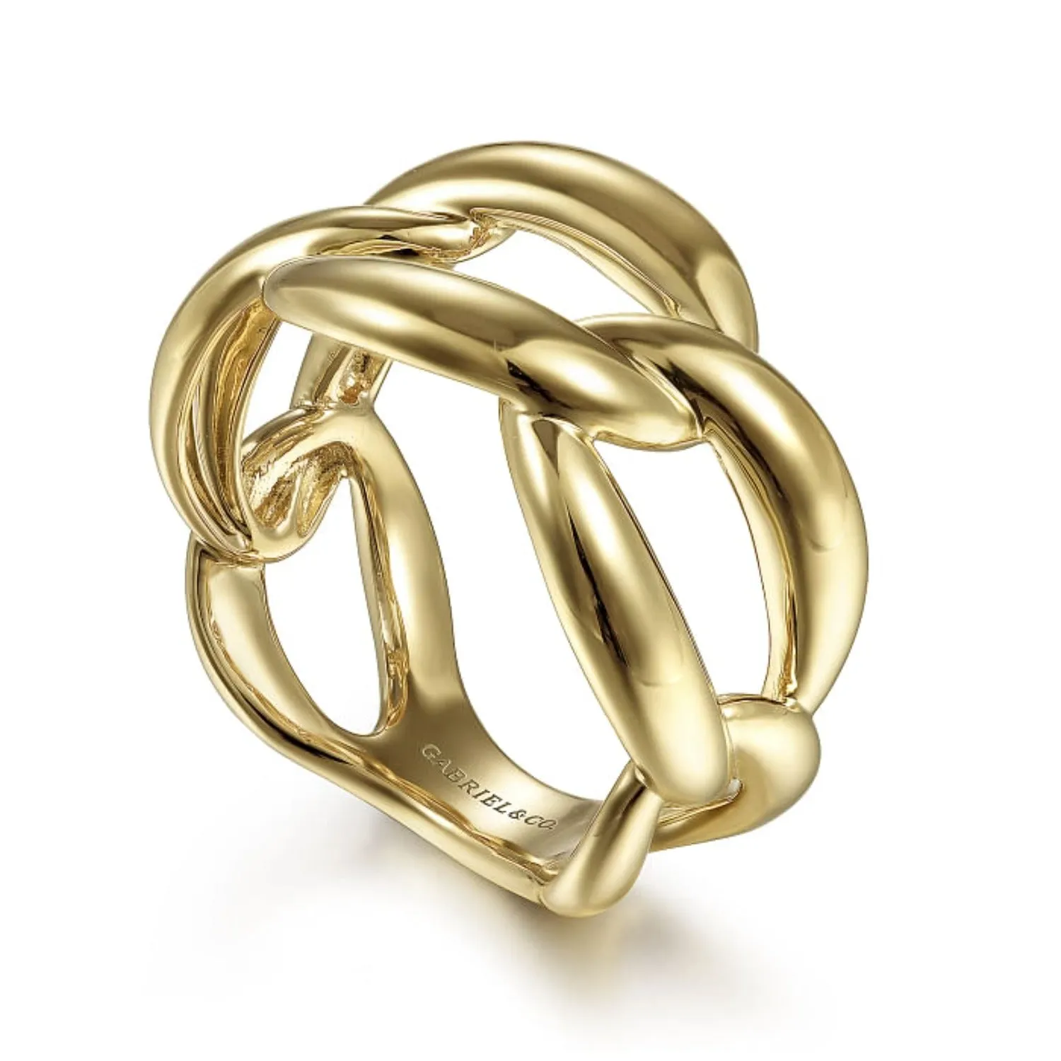 Gabriel & Co. High Polished Chain Link Ring