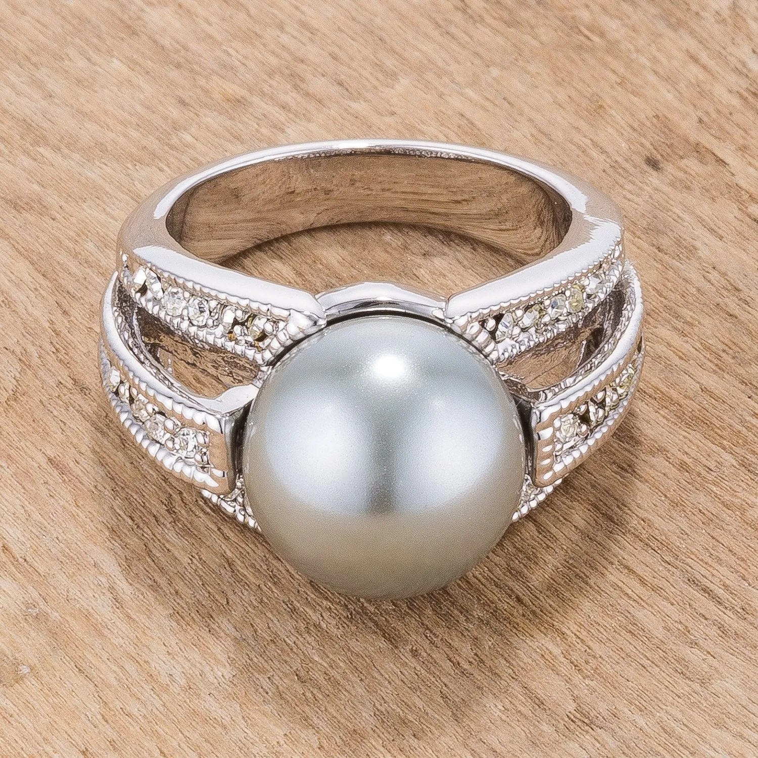 Gina Stimulated Gray Pearl Ring