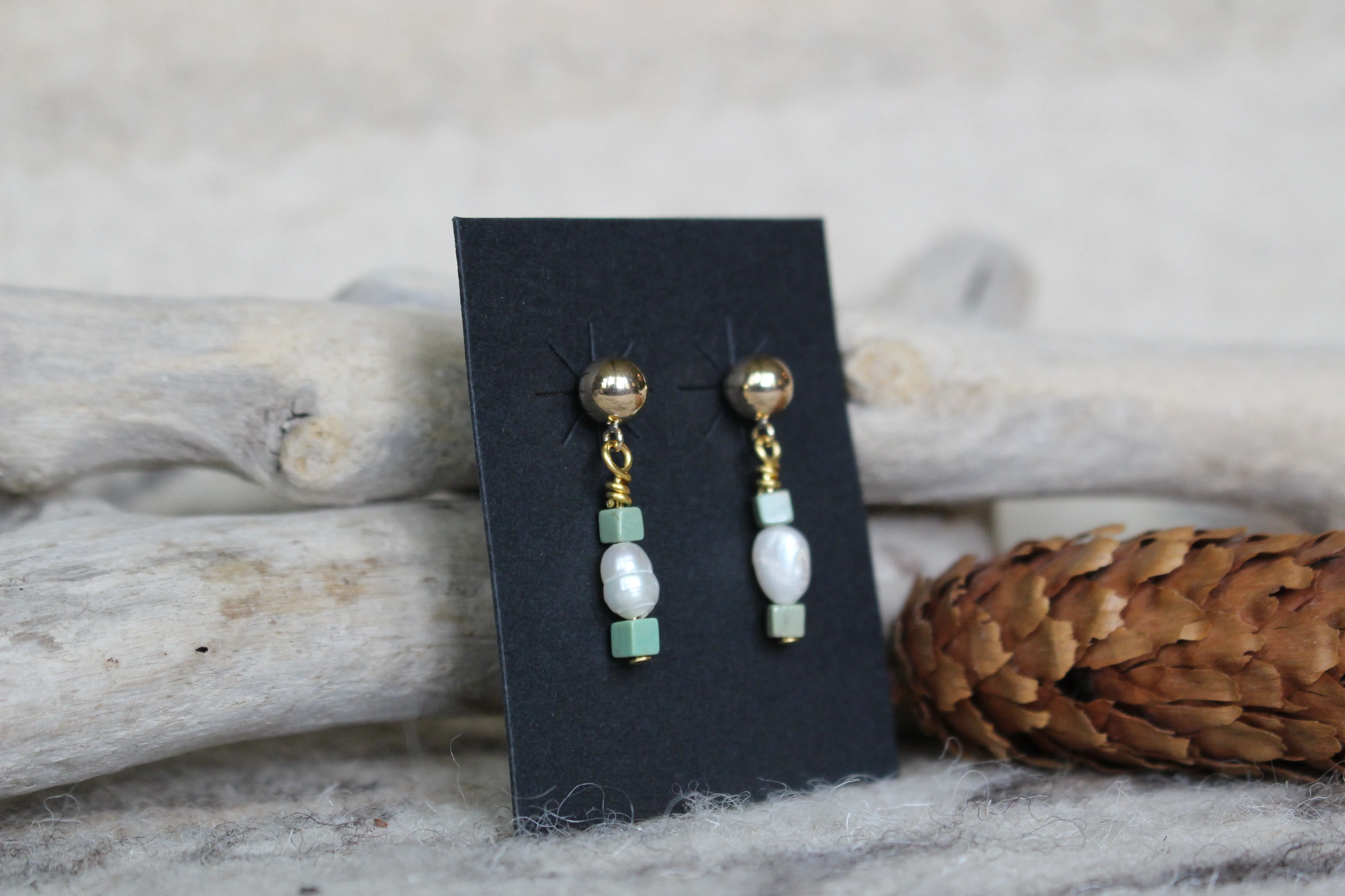 Gold and Pearl Earrings