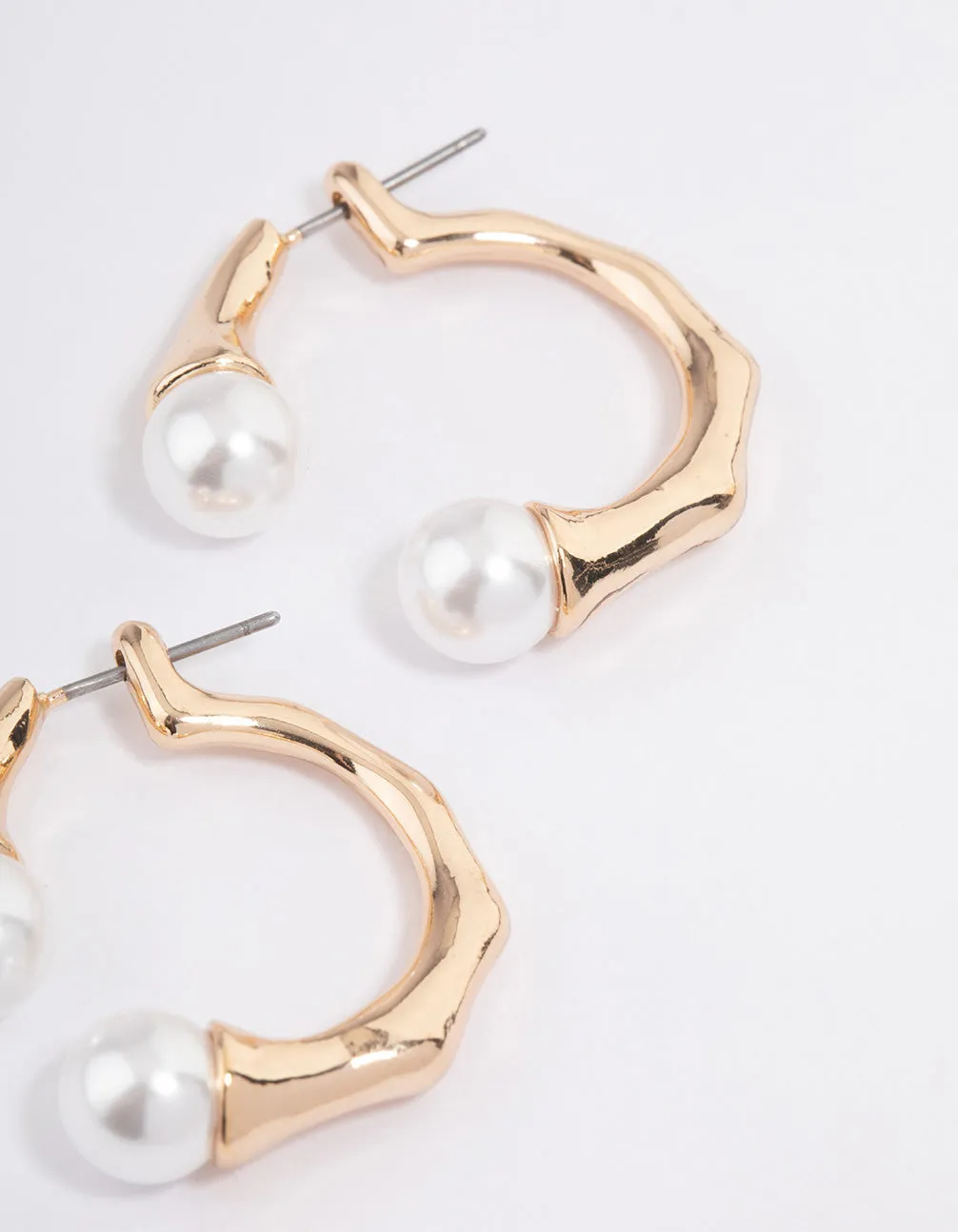 Gold Front & Back Pearl Earrings