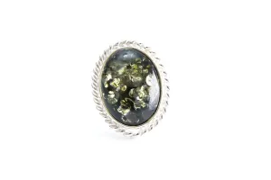 Green Amber Quintessence Statement Ring