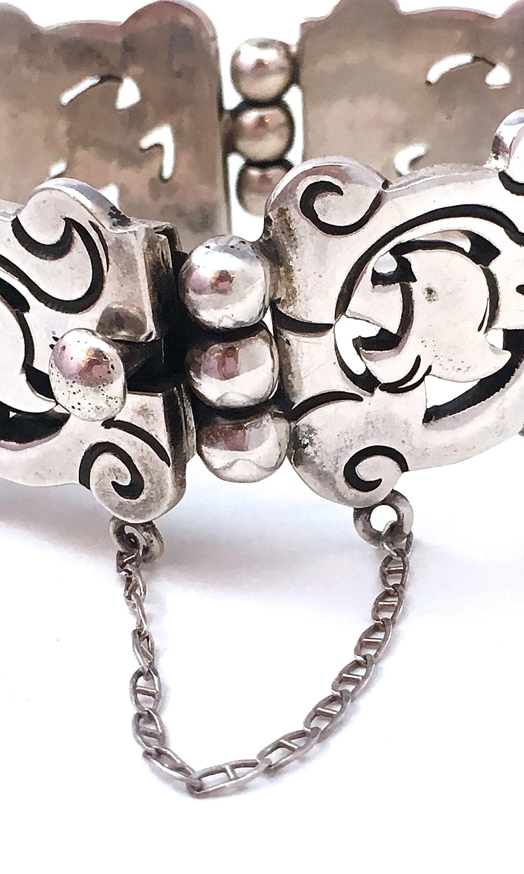 HEAVY METAL 1970s Mexican Sterling Silver Bracelet