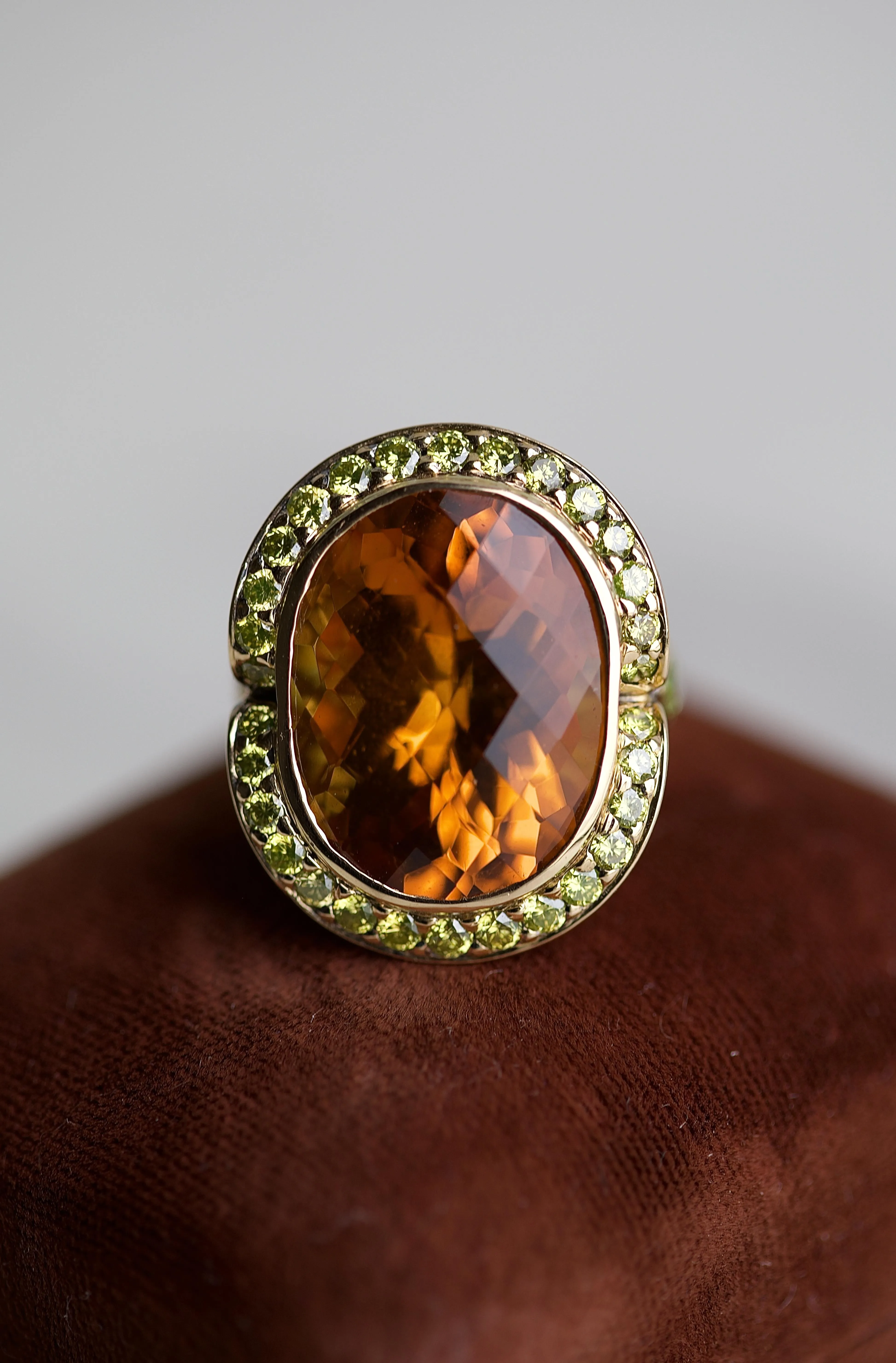 Hubert Gemstone Yellow Gold Cocktail Ring