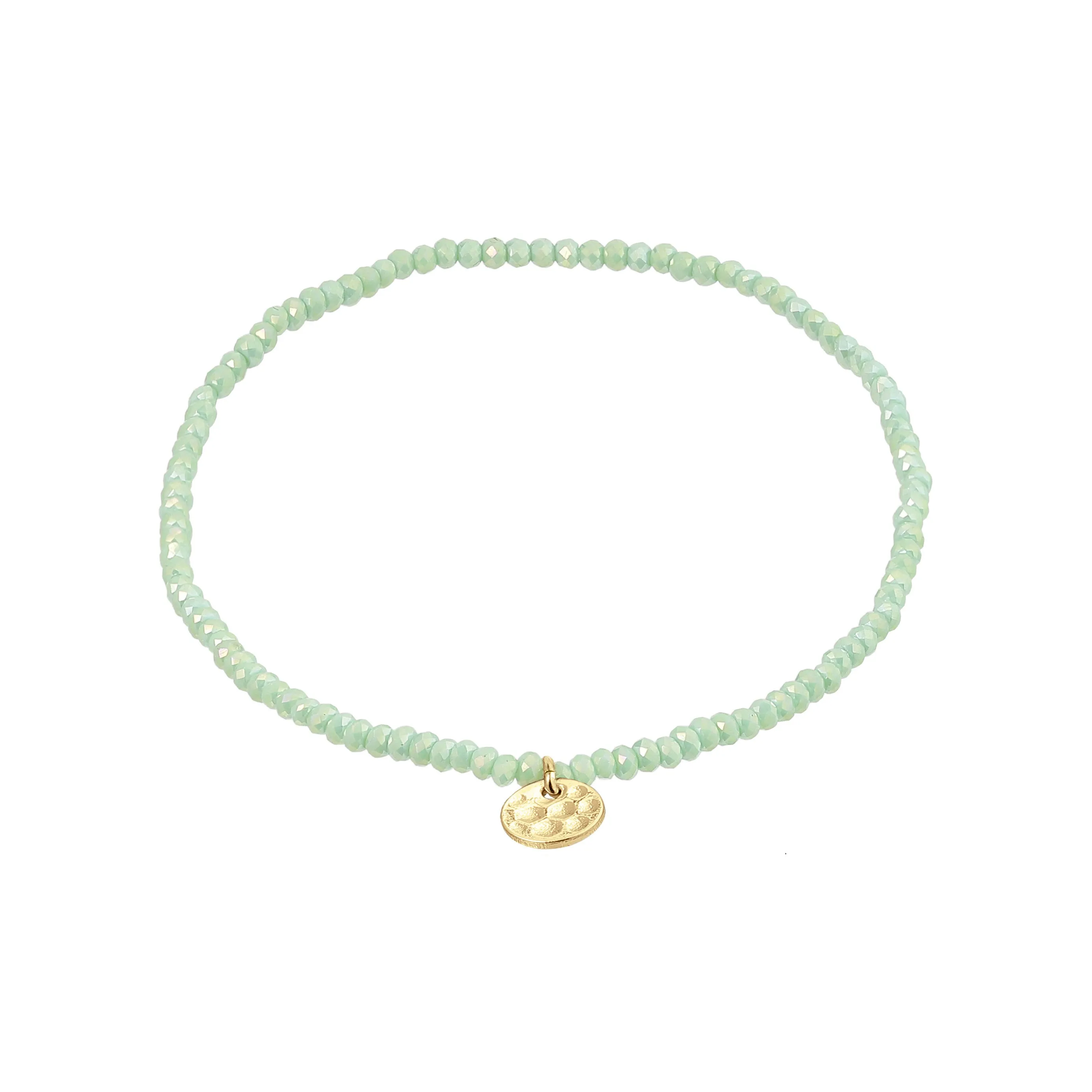 INDIE bracelet green, gold-plated