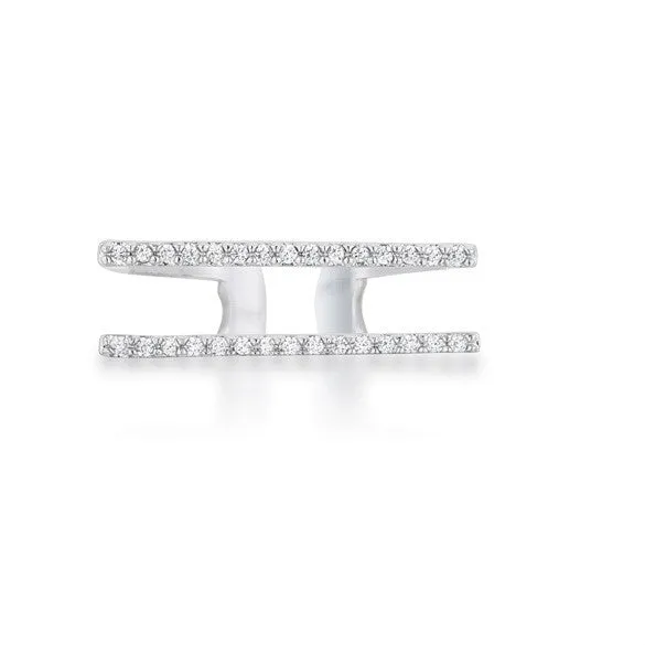 Jenn Pave Parallel Silver Fashion Ring | .2ct