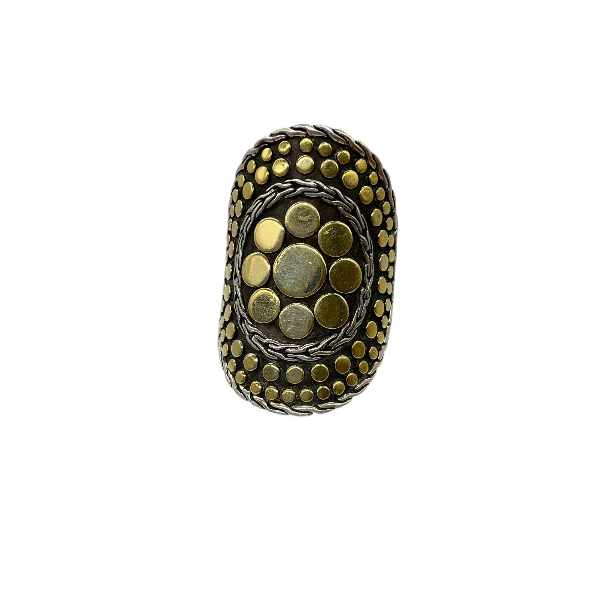 John Hardy 18K Gold and 925 Sterling Silver Cocktail Ring