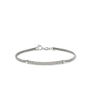 JOHN HARDY MEDIUM ESSENTIAL STERLING SILVER PAVE DIAMOND BAR BRACELET