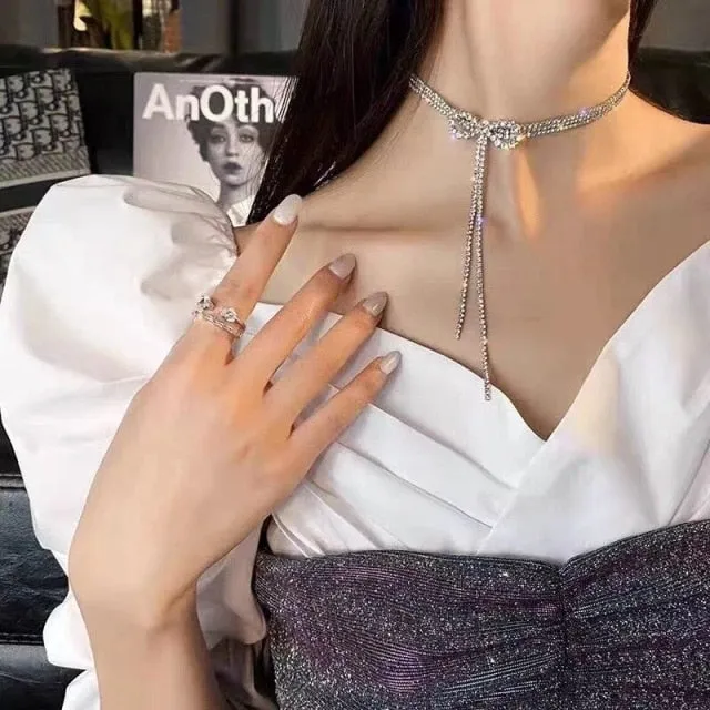 Korean Style Simulation Pearl Asymmetric Choker Multilayer Necklaces For Women Trendy Naive and Romantic Clavicle Chain 2021 New