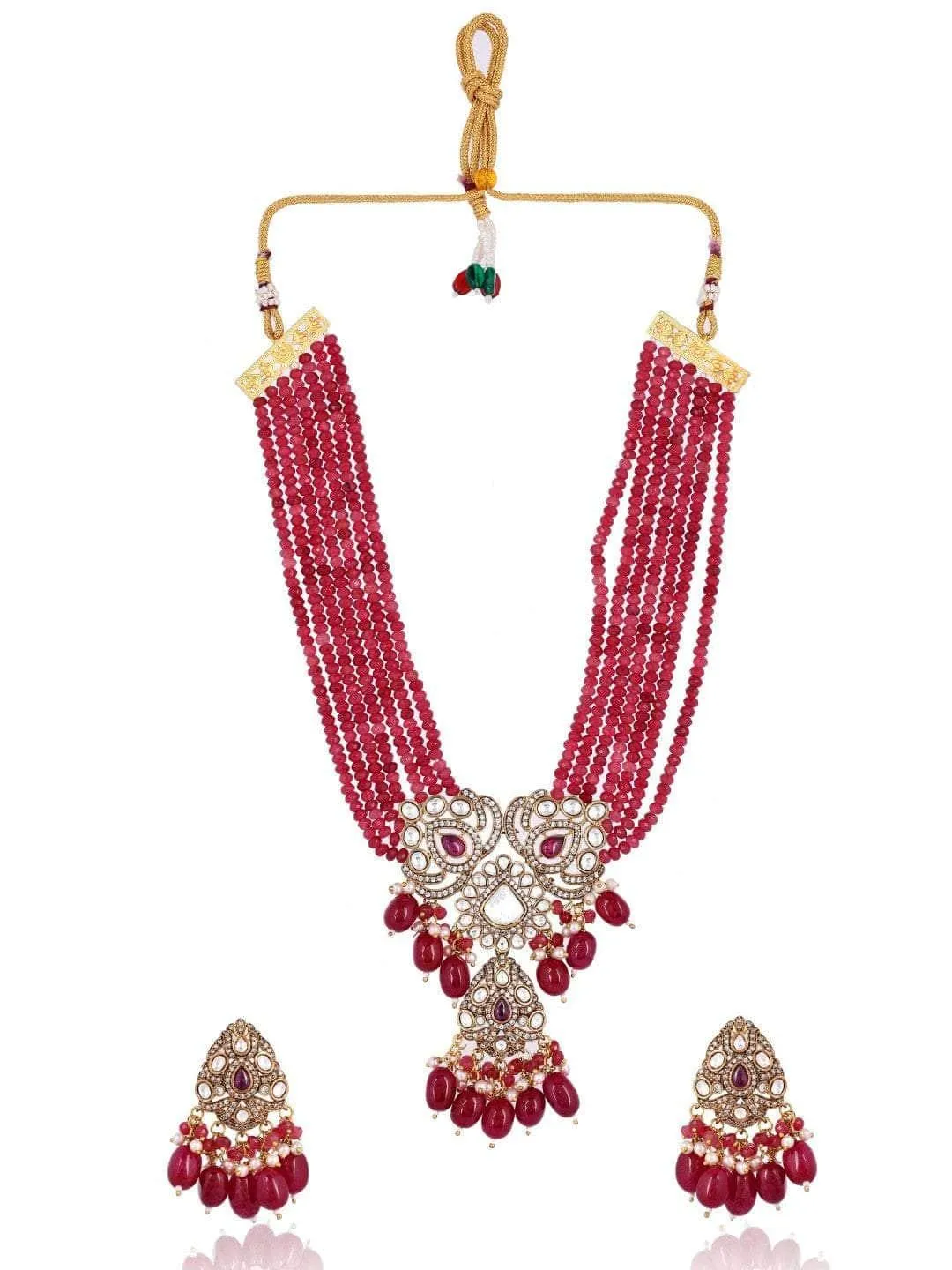 Kundan Crystal Choker Set Red