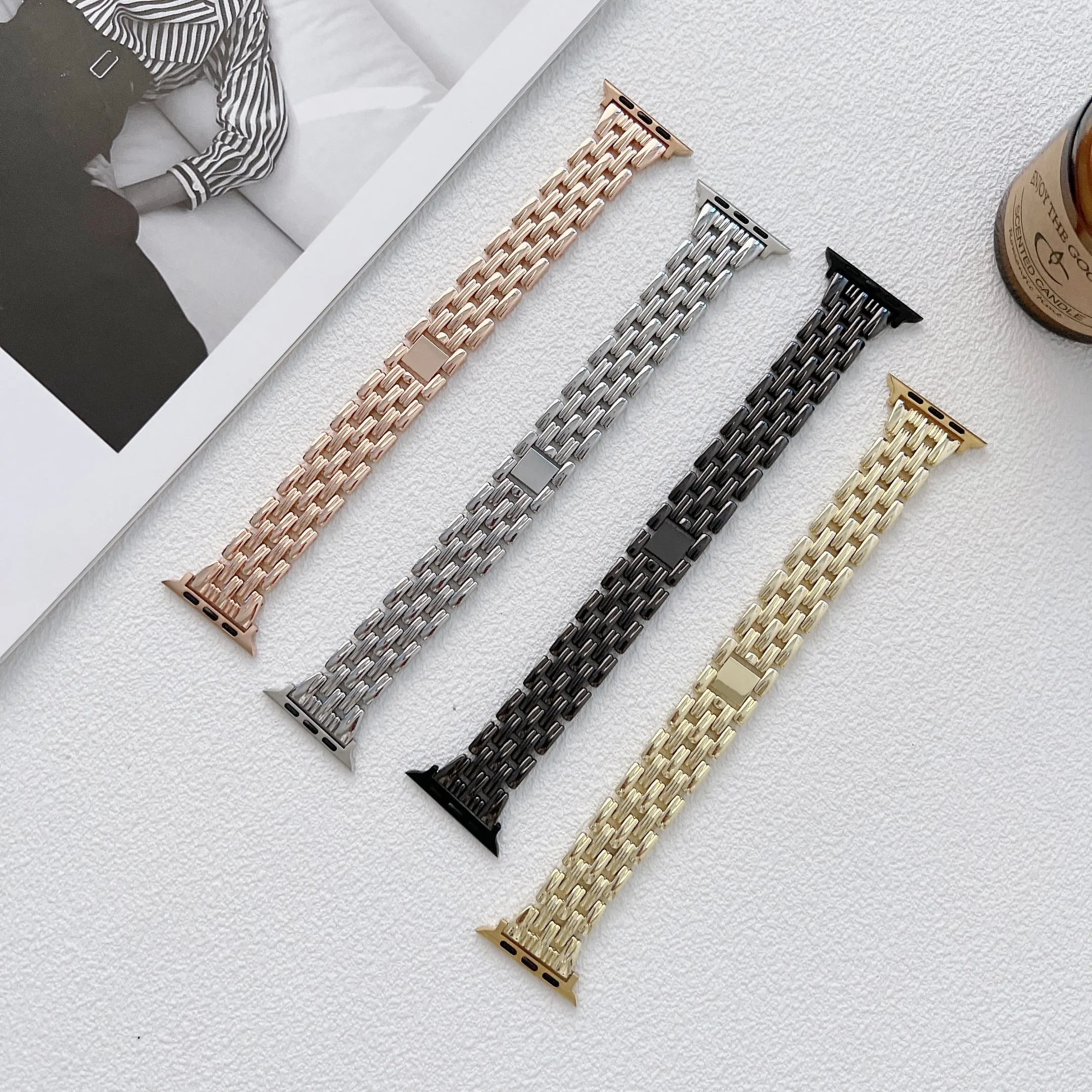 Luxury Diamond Strap Series 7 6 5 4 Bracelet Steel Loop  Wristband