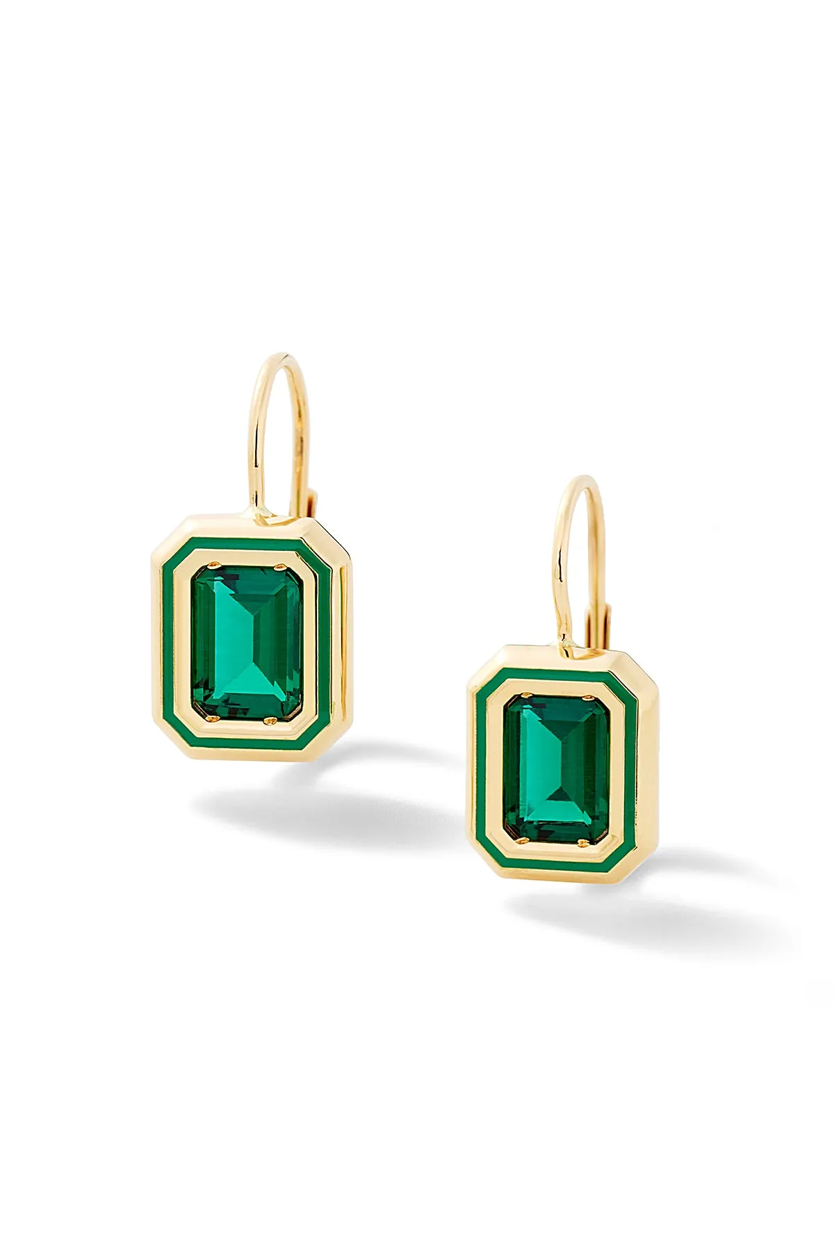 Madison Rectangle Bezel Drop Earrings