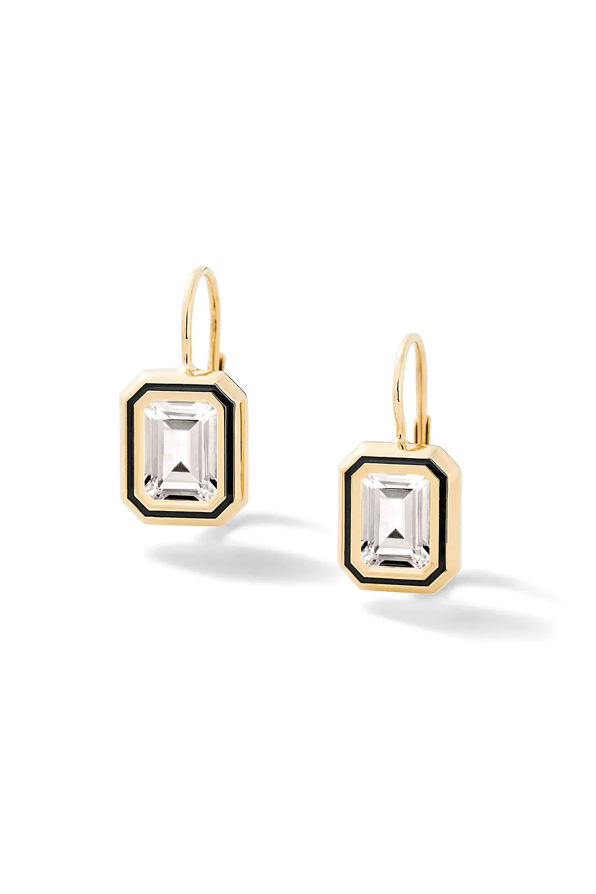 Madison Rectangle Bezel Drop Earrings