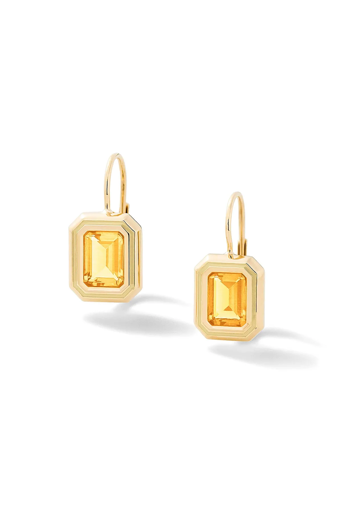 Madison Rectangle Bezel Drop Earrings