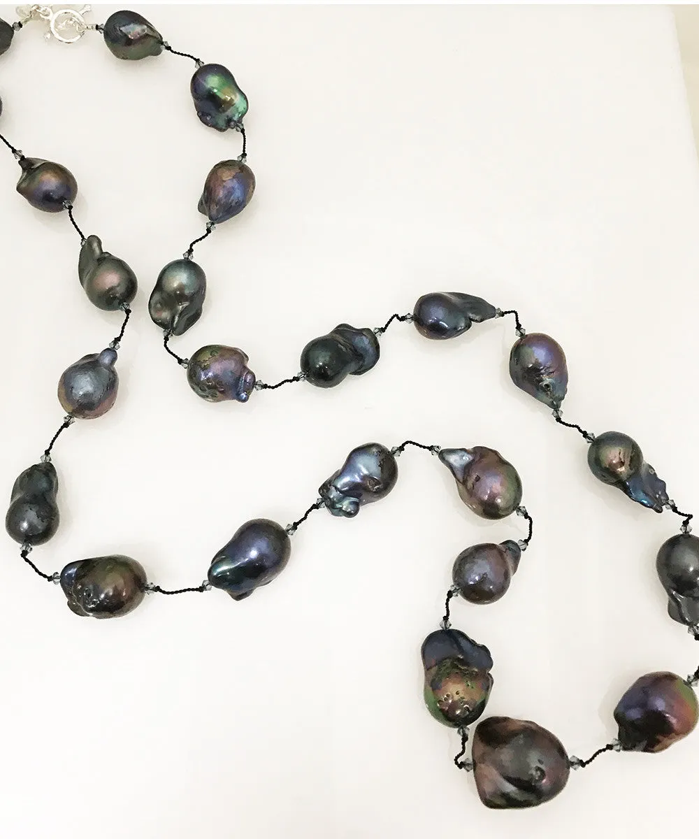 Margo Morrison Peacock Baroque Pearl Necklace