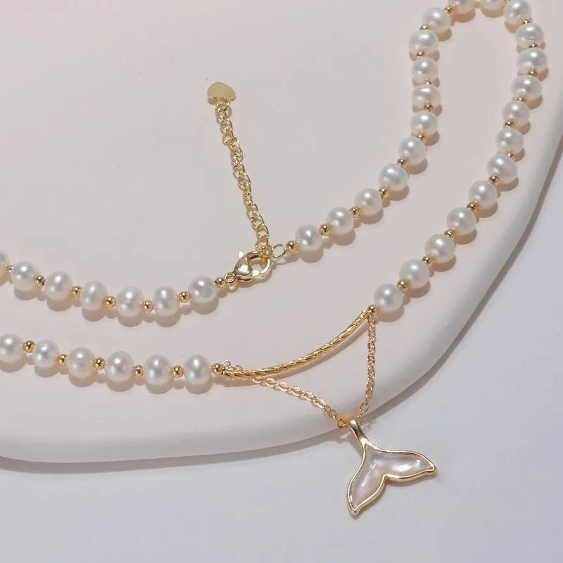 Mermaid Tail Pearl Necklace