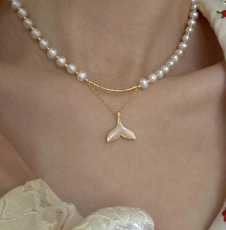 Mermaid Tail Pearl Necklace