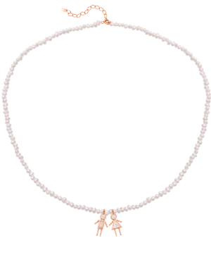 Mini Me Pearl Necklace - 18K Rose Vermeil