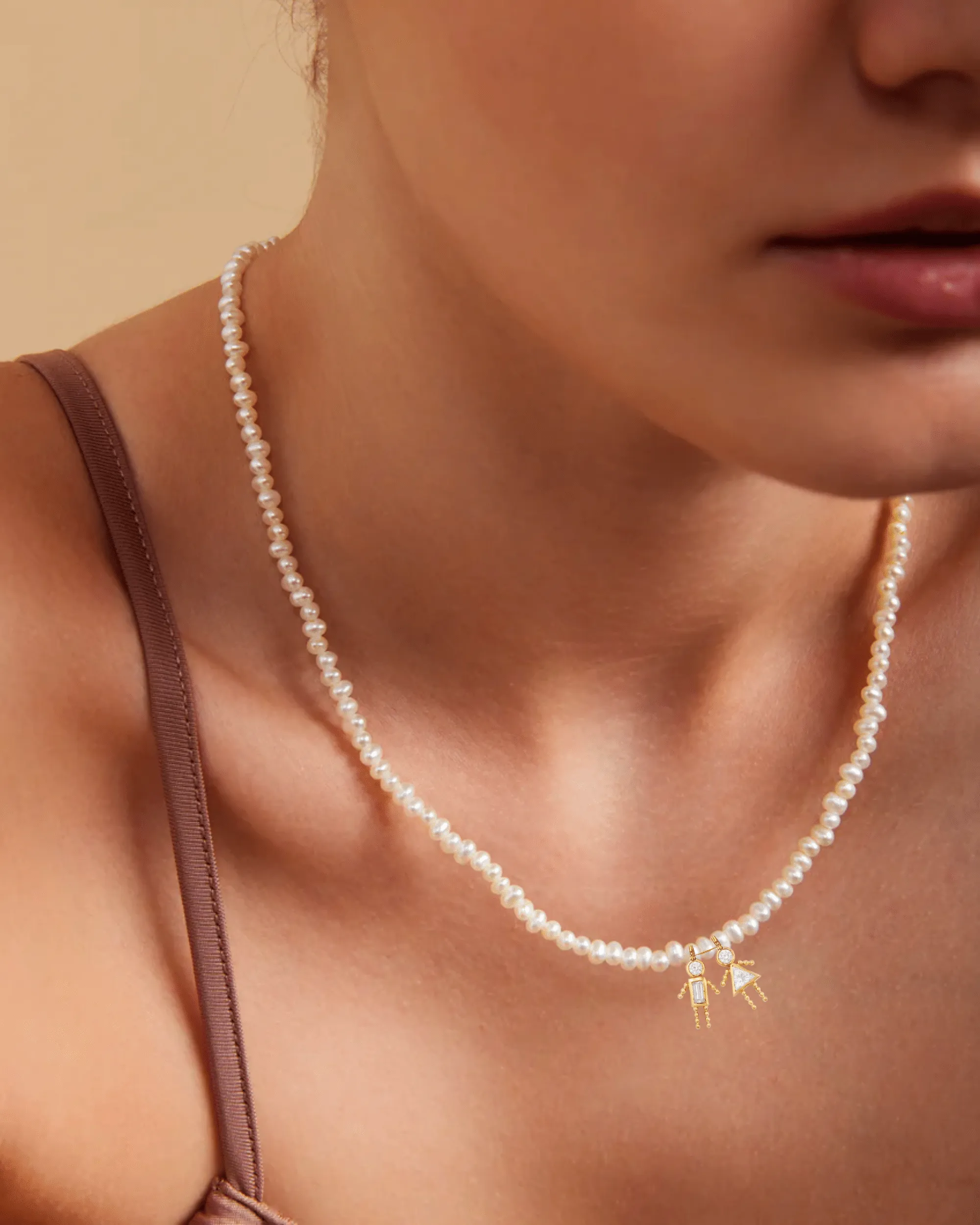 Mini Me Pearl Necklace - 18K Rose Vermeil