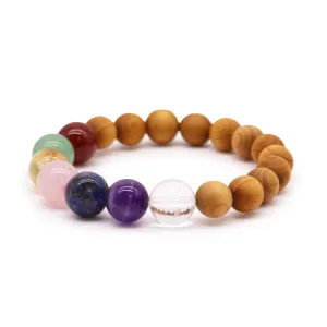 Multi Gemstone Cedarwood Bracelet - 7 Chakra