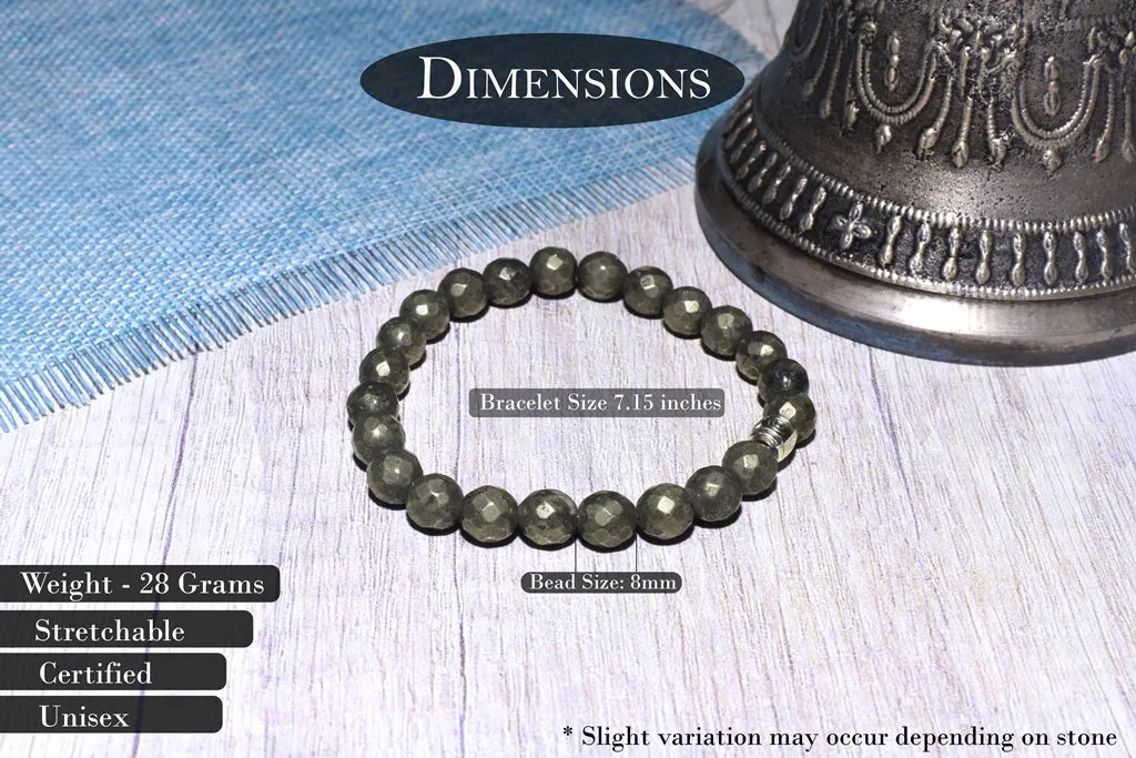 Natural Certified Pyrite Bracelet For Creativity and Energy