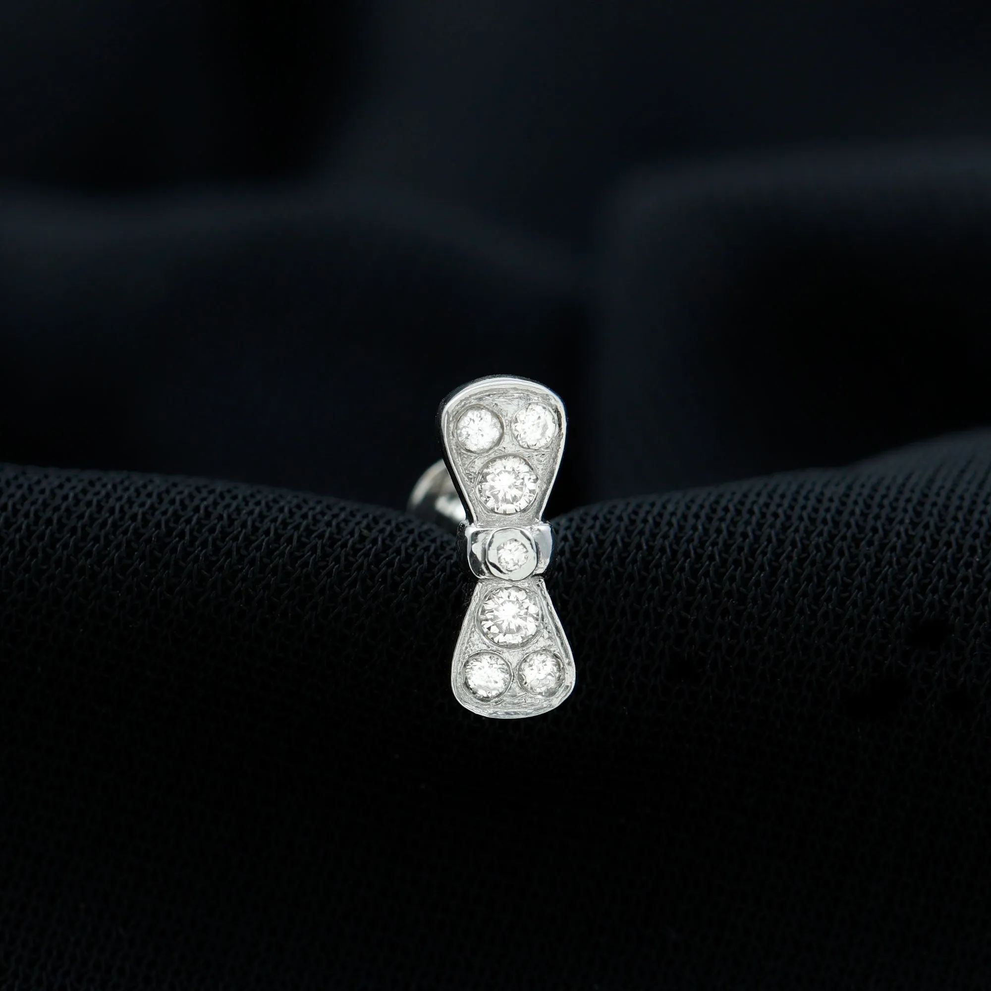 Natural Diamond Bow Cartilage Piercing Earring