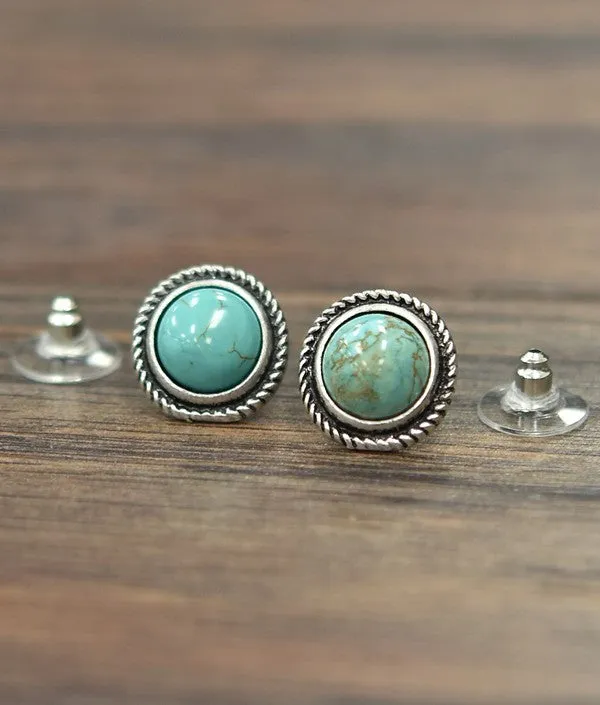 Natural Turquoise Post Earrings