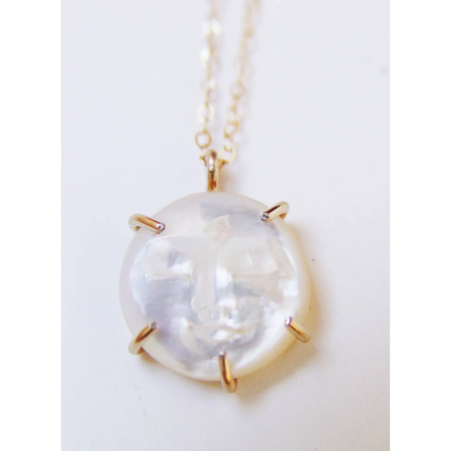 NEW! Pearl Moon Face 14k Gold Filled Necklace by Friedasophie