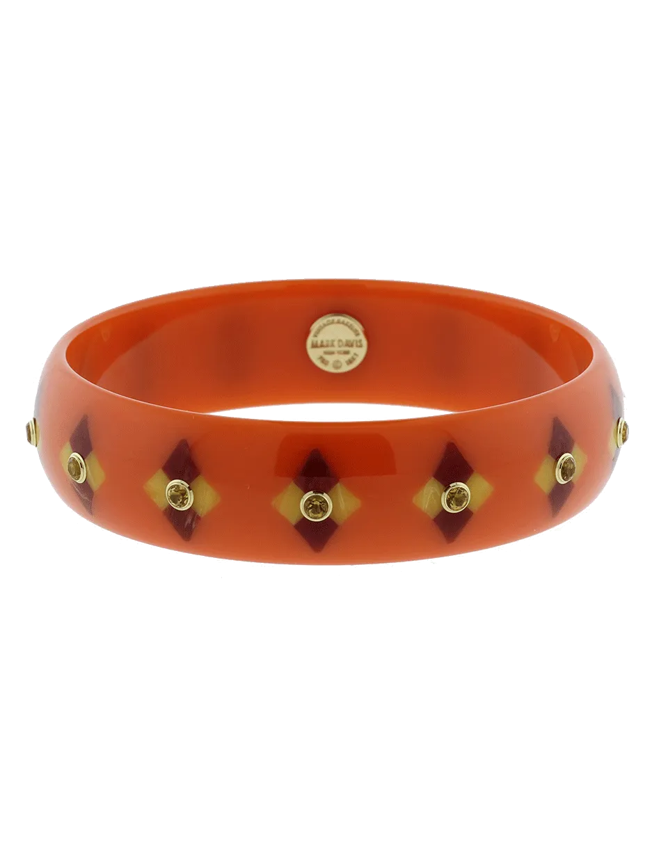 Orange Brown And Red Bakelite Bangle