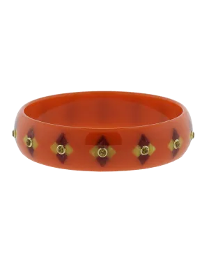 Orange Brown And Red Bakelite Bangle