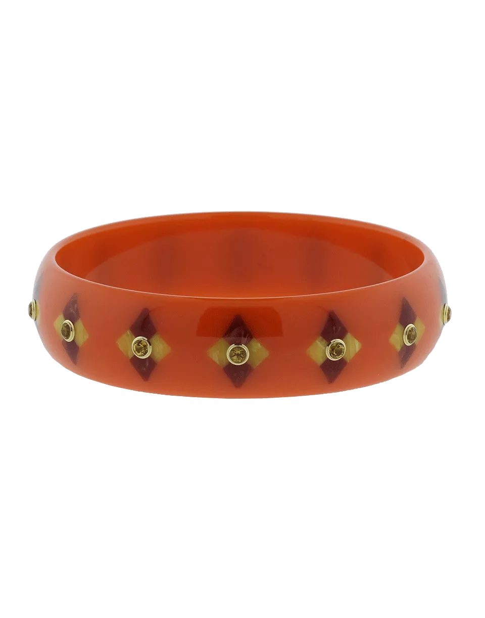 Orange Brown And Red Bakelite Bangle