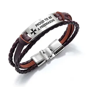 Order Of Malta Commandery Bracelet - Black & Brown