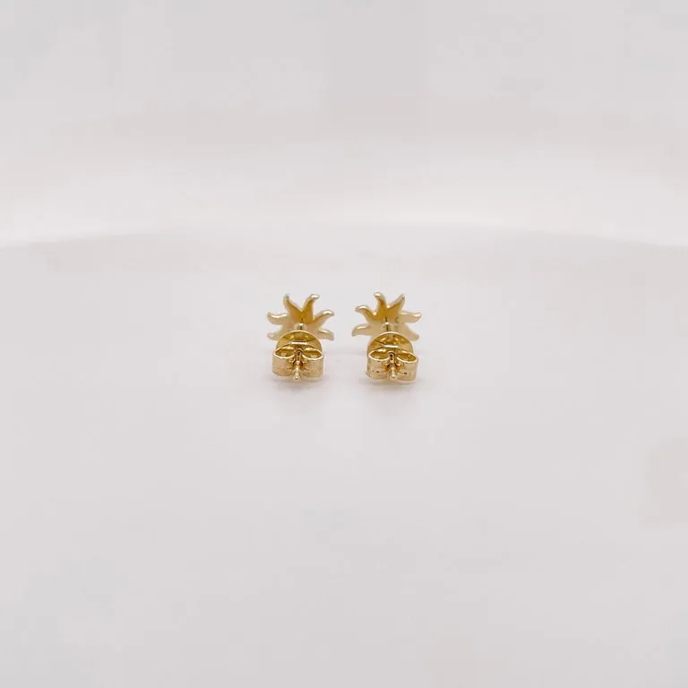 Pave Diamond Sun Stud Earrings