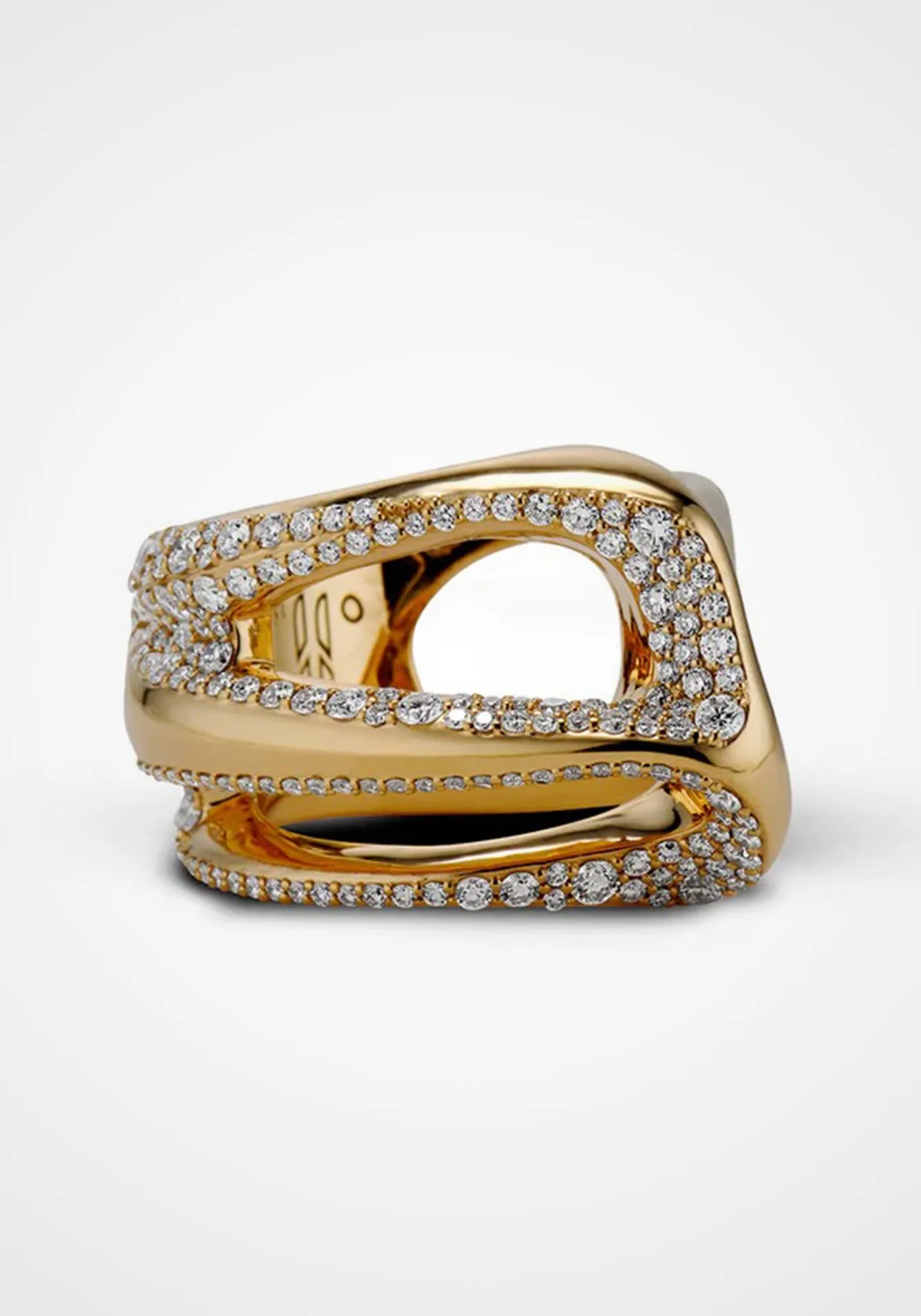 Pave Serenity, 18K Yellow Gold   Diamond Ring