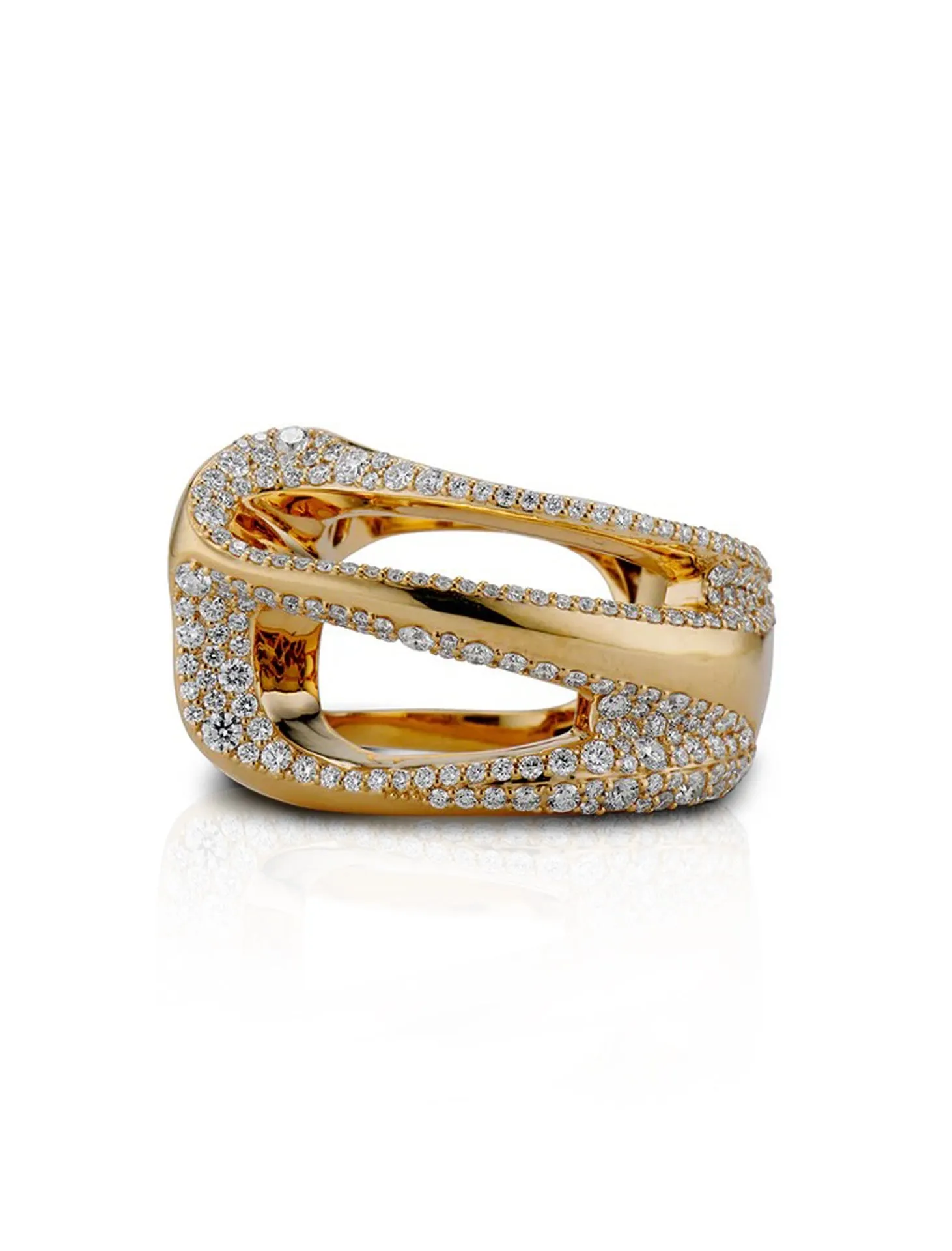 Pave Serenity, 18K Yellow Gold   Diamond Ring