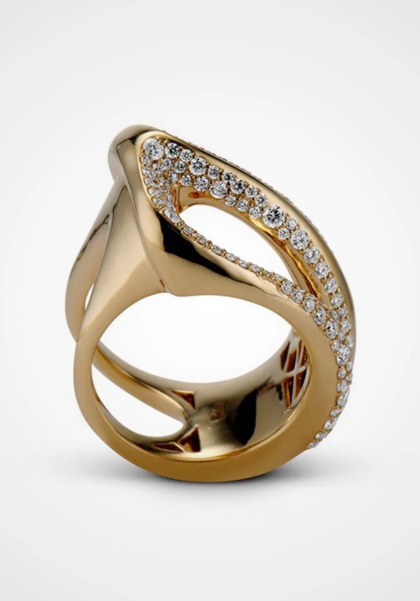 Pave Serenity, 18K Yellow Gold   Diamond Ring