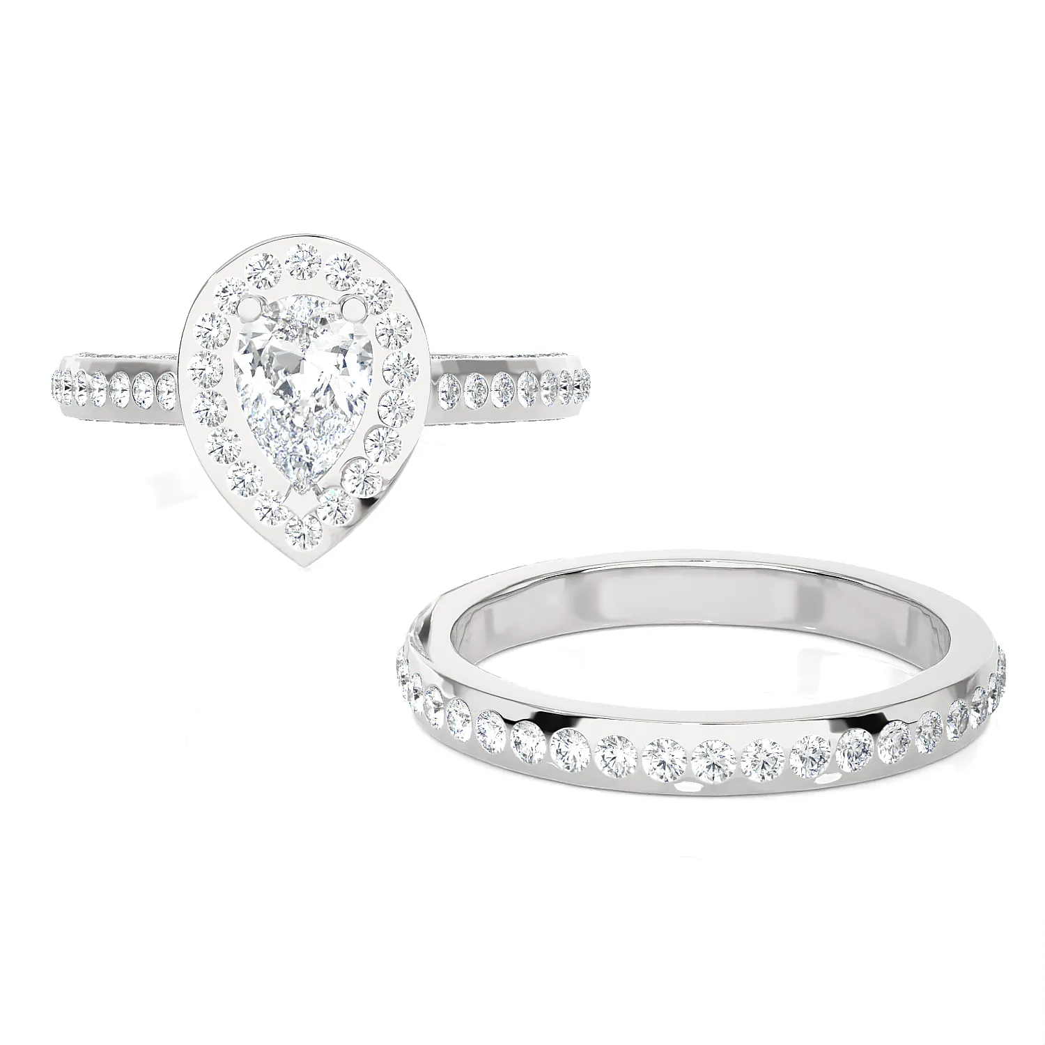 Pear-Shaped Lab Grown Diamond Bridal Ring