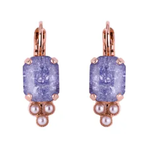 Petite Emerald & Trio Cluster Leverback Earrings in "Violet" *Custom*