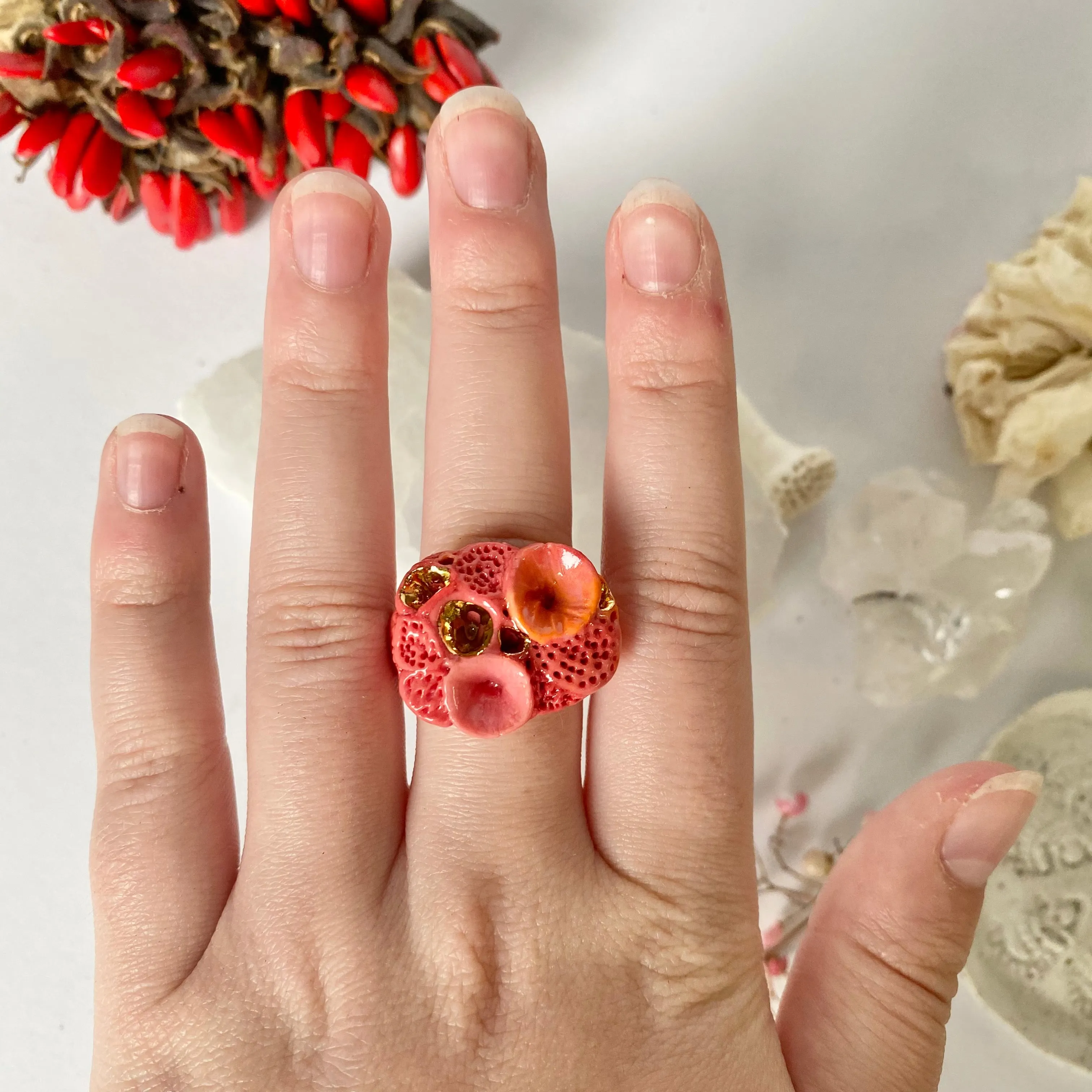 Pink ‘Rock Coral’ Rings