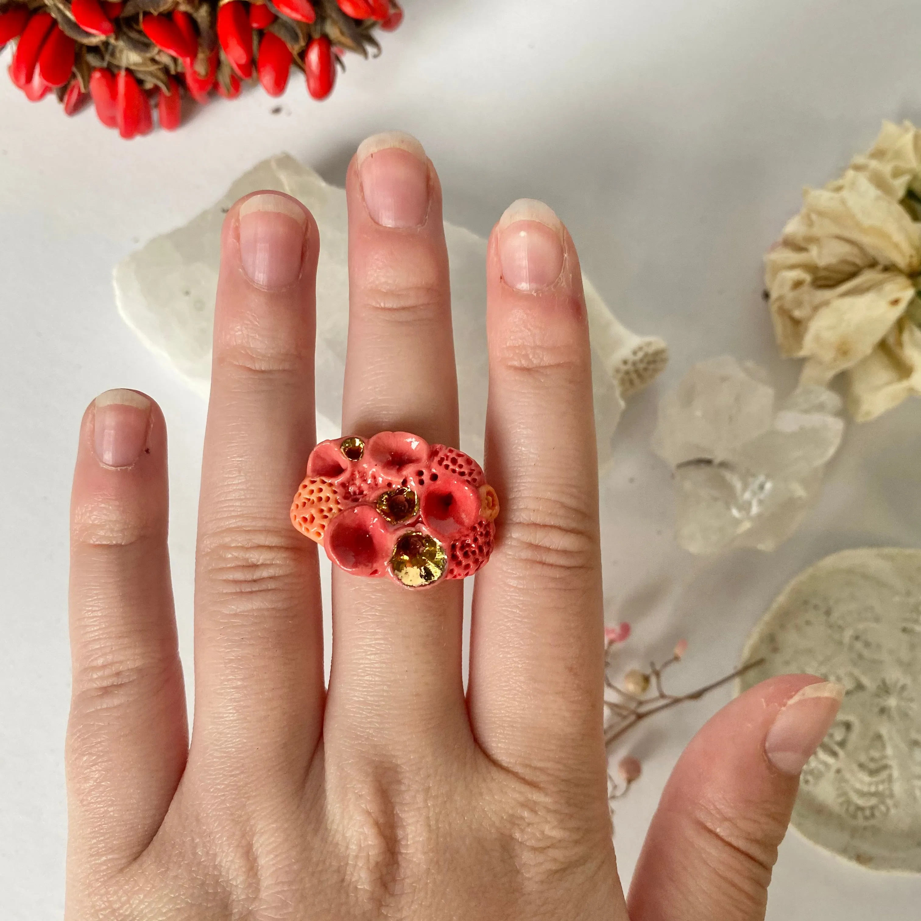 Pink ‘Rock Coral’ Rings