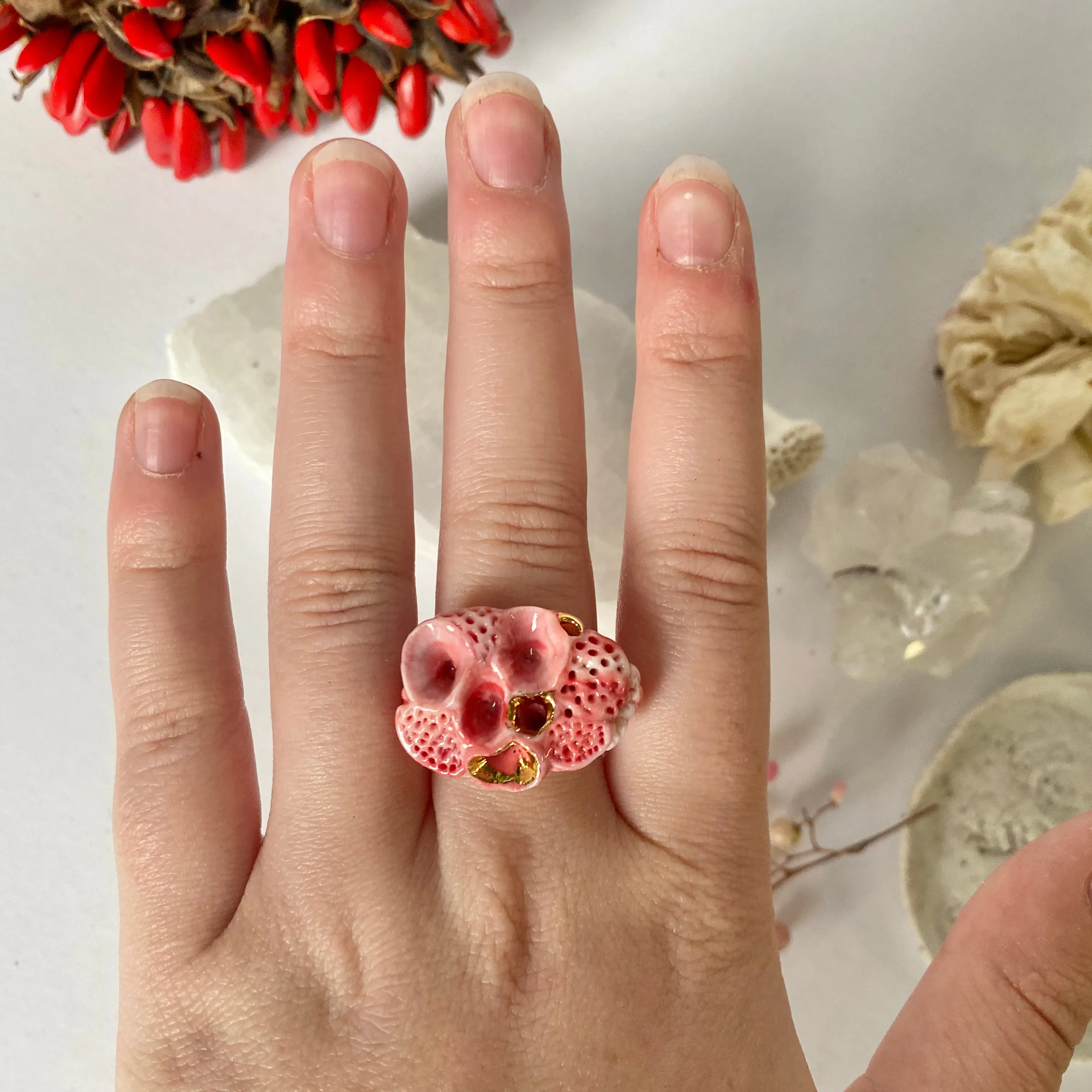 Pink ‘Rock Coral’ Rings