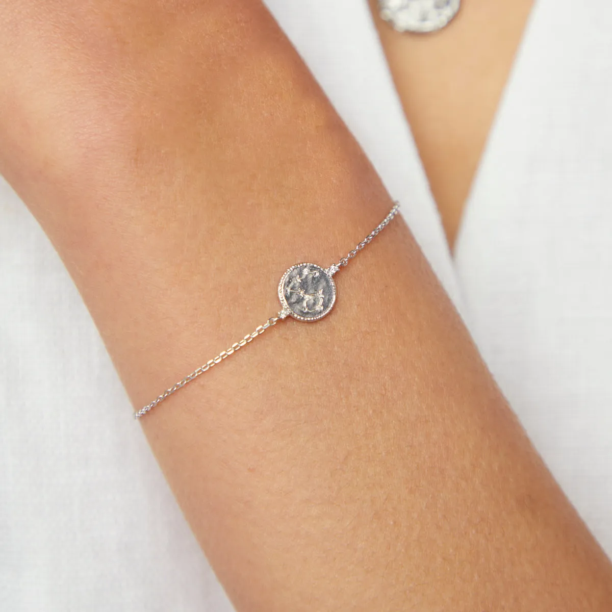 Pisces Zodiac Bracelet in Silver